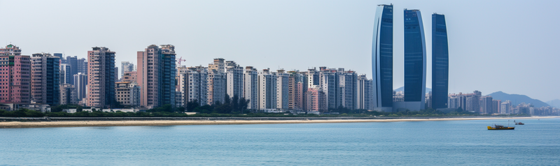 蓝色环岛海岸天际线海边城市旅游景点摄影背景,高清,摄影图,摄影图片,图片大全,摄影图免费下载